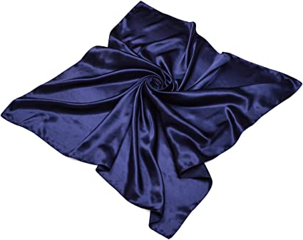 Elegant Large Silk Feel Solid Color Satin Square Scarf Wrap, 36 inch