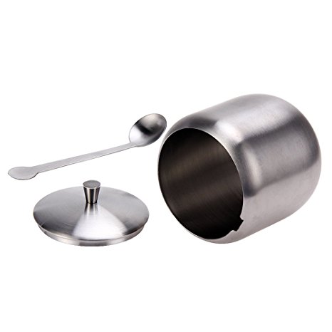 WinnerEco 350ML Stainless Steel Coffee Sugar Bowl Sugar Pot with Spoon Cup Cover