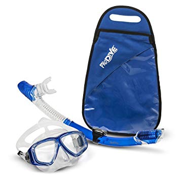 Premium Fully-Dry Snorkel 100 No Water in and Diving Mask Set - Impact Resistant Tempered Glass Watertight and Anti-Fog Lens Crystal Clear for Best Vision Easy Adjustable Strap Lifetime Guarantee and 100 Money-Back if Not Satisfied