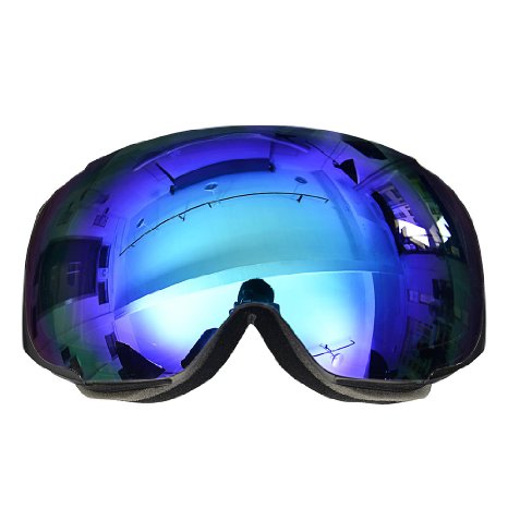 OutdoorMaster Ski and Snowboard Goggles with Detachable Big Anti-Fog Lens
