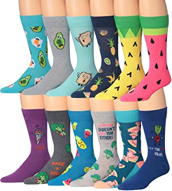 James Fiallo Men's 12-Pairs Solid Colored Bold Lightweight Dress Socks