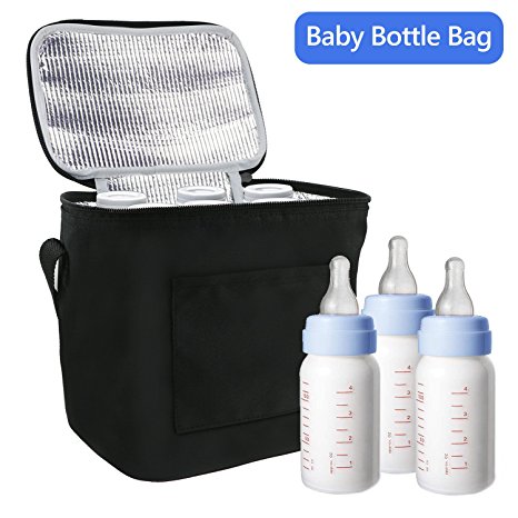 TedGem Breast Milk Baby Bottle Cooler Bag - Bottle Tote Bags For Insulated Breastmilk Storage w/ Air Tight Lock in the Cold & Preserve Important Nutrients（Fits up to 6 Large 8 Oz. Bottles）