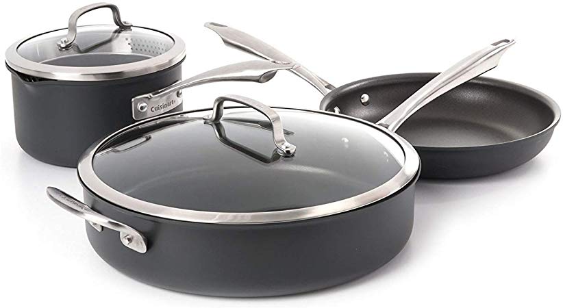 Cuisinart 5-Piece Dishwasher Safe Hard Anodized 5-Piece Cookware Set