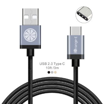 Type C USB C to A iOrange-E8482 10ft 3M Braided Cable for 2015 New Macbook 12 ChromeBook Pixel OnePlus 2 Nexus 6P 5X Lumia 950 950XL Nokia N1 Tablet and Other USB C Devices Black