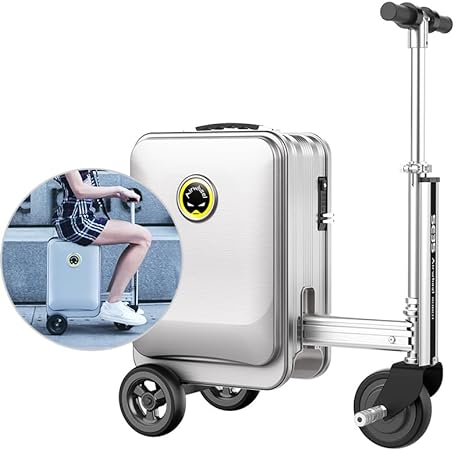 Airwheel SE3S Smart Riding Luggage Electric Suitcase Scooter with Removable Battery (silver)