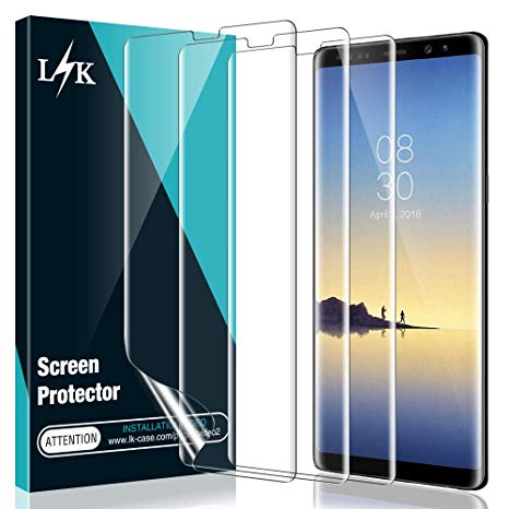 [3 Pack] L K Screen Protector for Samsung Galaxy Note 8, [Self Healing] [Full Coverage] HD Effect Flexible Film, Lifetime Replacement Warranty