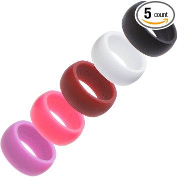 Country Bound Silicone Rings For Women 5 Pack - Gym & Outdoor Enthusiasts, Rubber Wedding Ring Set - Safe, Hypoallergenic, Silicone Ring for Women, Quality Band Won't Pinch Skin!