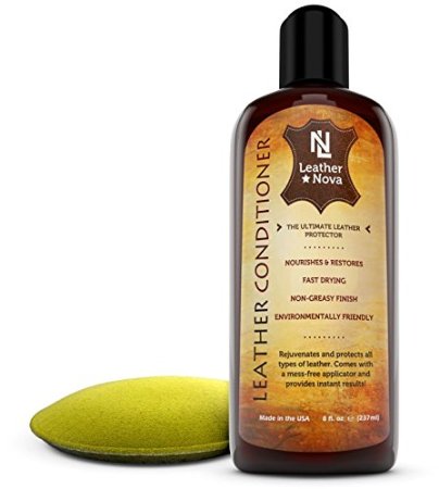 Leather Conditioner and Restorer 8 Oz - The Ultimate Leather Protector for Furniture Cars Sofa Seats Couch Jackets Shoes Boots Purses Saddles and More- Best Water Repellent Formula - Leather Nova