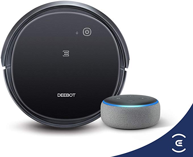 ECOVACS DEEBOT 500 Robotic Vacuum Cleaner with Max Power Suction Bundle with Echo Dot (3rd Gen) Charcoal Gray