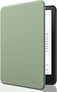 MoKo Case for All-New 7" Kindle Paperwhite (12th Generation-2024) and Kindle Colorsoft Signature Edition 2024, Lightweight Shell Cover with Auto Wake/Sleep for Kindle Paperwhite 2024, Celadon