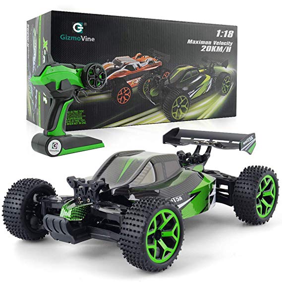 GizmoVine 1/18 RC Car 4WD High Speed 12MPH 2.4Ghz Remote Control Car Electric Racing Buggy RC Vehicle with Rechargeable Battery