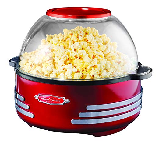 Nostalgia SP300RETRORED 6-Quart Stirring Popcorn Popper