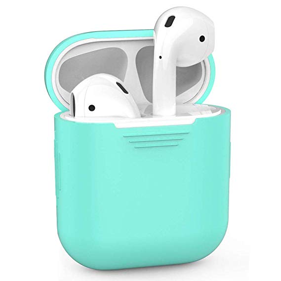 AirSha Compatible for AirPods Case 2 & 1 Protective Silicone Cover and Skin for AirPods Charging Case[Support Wireless Charging] (Mint Green)