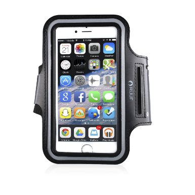 RUUF Running Sports Sweatproof Armband with Key Slots for iPhone 6 6S 47 inch and Similar Sized Smartphones Dual Arm-Size Slots