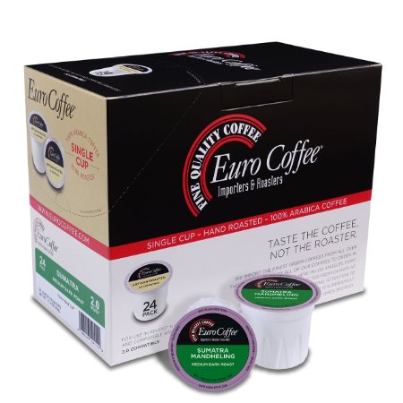 Euro Coffeereg Sumatra Mandehling 24 Count Single-Serve K-Cupreg Keurig Compatible Award Winning Artisan Coffee Roaster