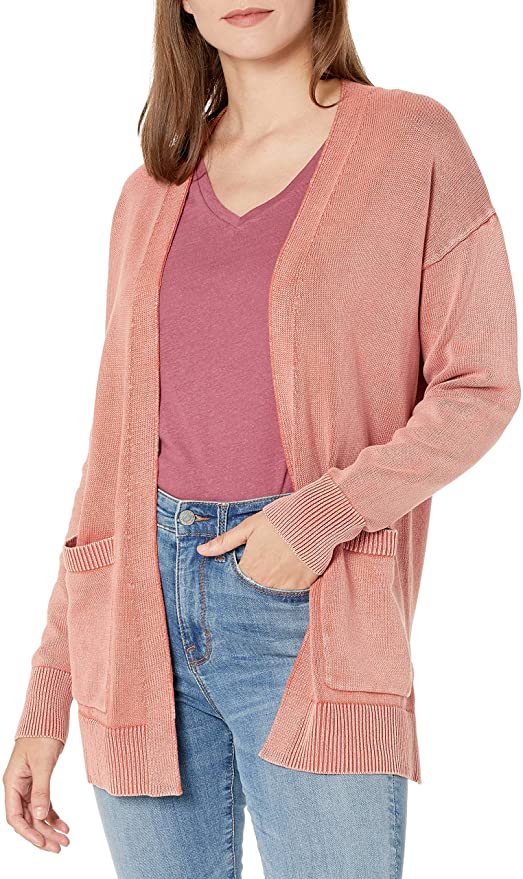 Amazon Brand - Goodthreads Women's Mineral Wash Open Cardigan Sweater