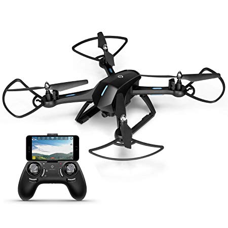 Amcrest A6-B Skyview Pro RC WiFi Drone with Camera HD 720p FPV Quadcopter Drone with Camera for Adults, 2.4ghz WiFi Helicopter w/Remote Control, Stunt Flip, Headless Mode, Smartphone (Black)