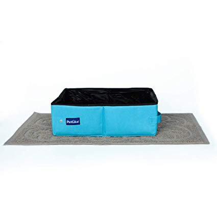 PetLike Cat Travel Litter Box, Collapsible Portable Toilet Tray Carrier for Small Cats