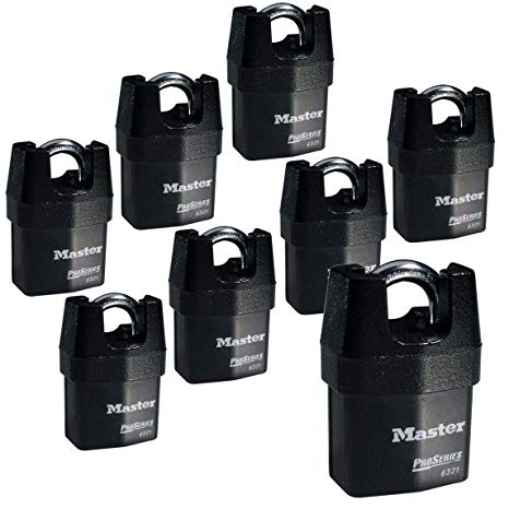 Master Lock - Eight (8) High Security Pro Series Padlocks 6321NKA-8 w/BumpStop Technology