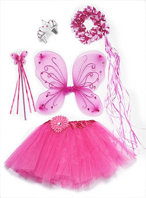 Pink Fairy Princess Costume Set--5 Peice