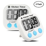 Etekcity Digital Kitchen Timer Large LCD Display Battery Included 2 Pack