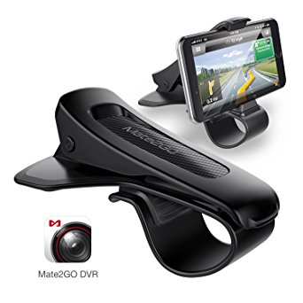 Mate2GO Car Phone Holder, Car Mount HUD Design with Free App to Upgrade Phone Becames Dash Cam, Durable Dashboard Cell Phone Holder for iPhoneX/8/8 Plus, Samsung, HuaWei, 3.5-6.5 Inches Smartphones