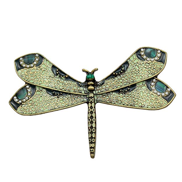 RechicGu Retro Art Nouveau Victorian Dragonfly Wing French Lapel Brooch Pin Badge