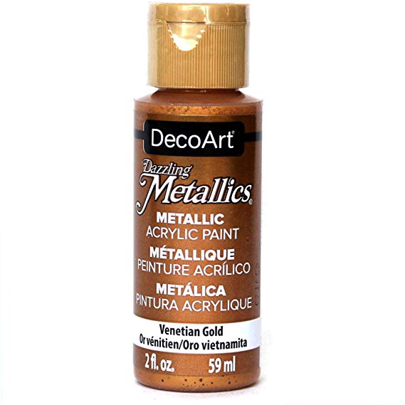 DecoArt Dazzling Metallics 2-Ounce Venetian Gold Acrylic Paint