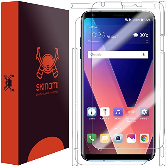 LG V30 Screen Protector   Full Body , Skinomi TechSkin Full Coverage Skin   Screen Protector for LG V30 Front & Back Clear HD Film