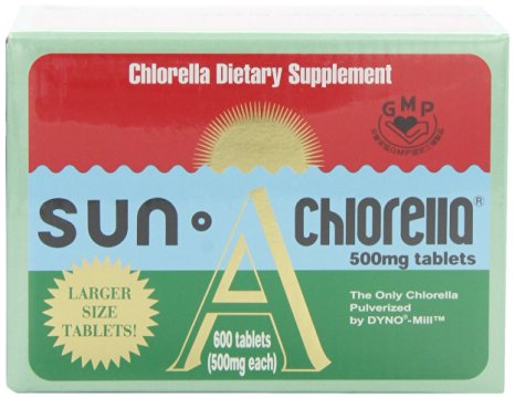 Sun Chlorella Nutritional Tablets, 500 mg, 600 Count