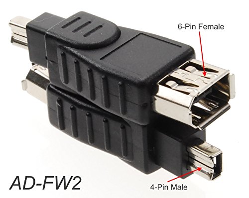 CablesOnline 6-Pin Female to 4-Pin Male IEEE-1394a Firewire Adapter, AD-FW2