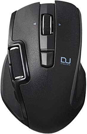 ELECOM-Japan Brand-Wireless Mouse Dual Series/Hardware Macro/Side Wheel & High-Speed Scroll/Ultimate Blue Sensor / 6Button / Medium Size/Black/M-DWM01DBBK