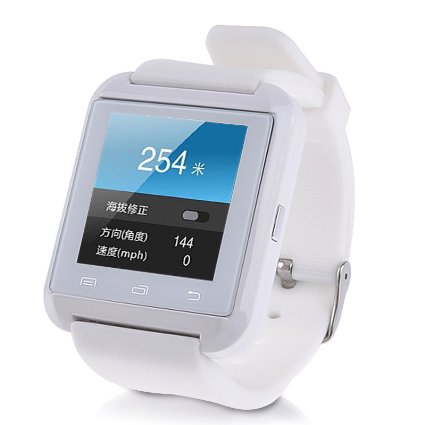 5ive Bluetooth Smart Watch Wrist Band with Classic Buckle for Andriod Smartphones White