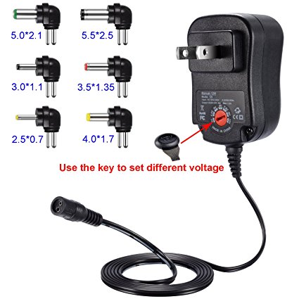 US Plug 12W Universal Power Adapter Plug Multi Voltage AC DC Power Supply Charger 3V-12V