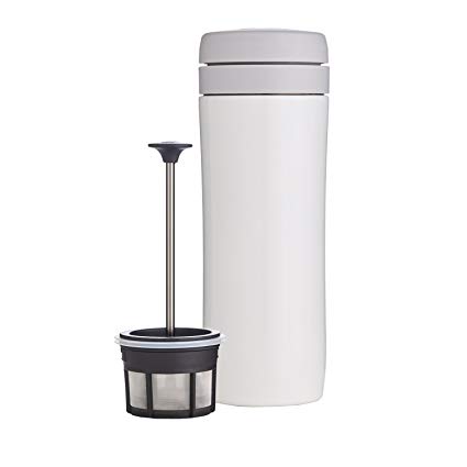 Espro Travel Coffee Press, Stainless Steel, 12 oz (Bright White)