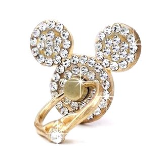 Universal Smartphone Mickey Ears Finger Ring Stand, Rhinestone Crystal Bling Diamond 360° Rotation Cell Phone stent Holder Grip kickstand for iPhone 7 7 Plus iPhone 8 8 Plus 6S 6 Galaxy S7 S8 (Clear)