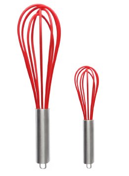 Clearance Sale - Ouddy Silicone Whisk, Balloon Whisk Set, Wire Whisk, Egg Frother, Milk and Egg Beater Blender - Kitchen Utensils for Blending, Whisking, Beating, Stirring, Set of 2