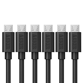 Anker® 6 Premium 1ft Micro USB Cable Pack High Speed USB 2.0 A Male to Micro B Sync and Charge Cables for Android, Samsung, HTC, Motorola, Nokia and More (Black)