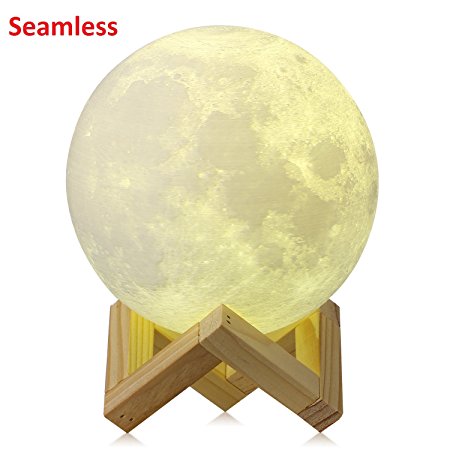 [Upgraded Version] CPLA Seamless 3d Moon Lamp led Night Light Touch Control Moon Light 3000K 6000K Rechargeable Home Decorative Light 5.8inch