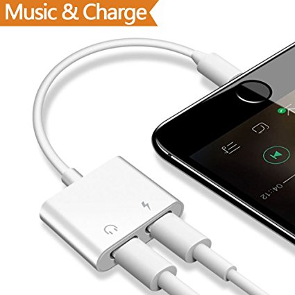 Lightning Jack Adapter for iPhone 8/8Plus iPhone 7/7Plus iPhone X.Phone Accessories Aux Audio Headphone and Charge with Call & Wire Control Function Cable Splitter for iPhone.Support IOS 11.3 System