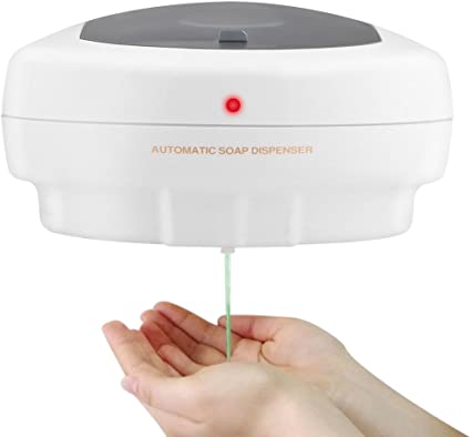 LemonBest Automatic Soap Dispenser, Wall Mounted Touchless Sensor Soap Dispenser 450ML for Kitchen Bath - White