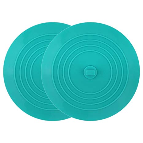 tifanso 2 Pack Silicone Tub Stopper Recyclable Bathtub Drain Stopper Upgraded Drain Plug Cover for Bathrooms and Laundries Kitchen Universal Use 6 inches (Teal)