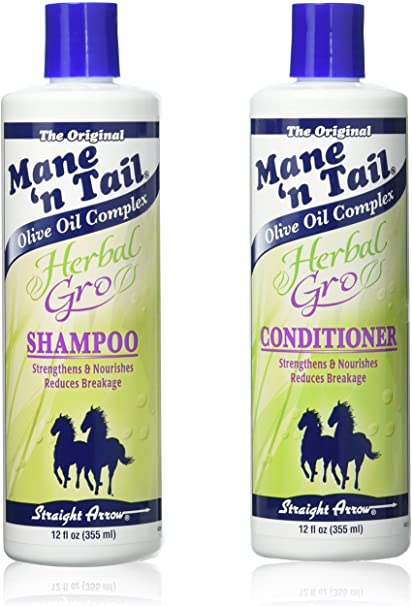 The Original Mane ‘n Tail Olive Oil Complex – Herbal Gro Shampoo   Conditioner – Strengthens & Nourishes – Reduces Breakage – 12 Oz - 2-Pack