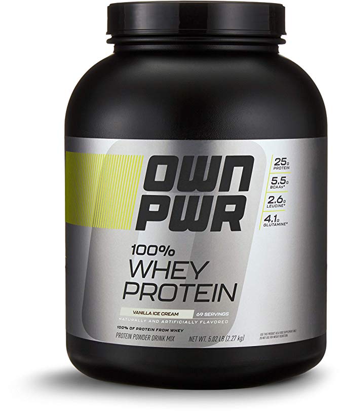 OWN PWR 100% Whey Protein Powder, Vanilla Ice Cream, 5 lb