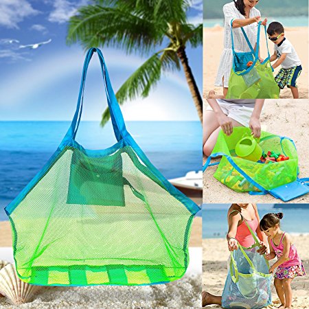 Beach Mesh Tote Bag, Beach Necessaries Children Toys Stay Away from Sand for the Beach Pool Boat, Perfect for Holding Toys Balls