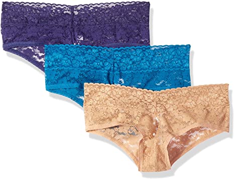 Amazon Brand - Mae Women's Lace Cheeky Hipster Panty, 3 pack