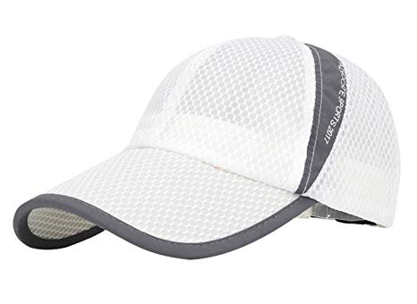 Panegy Unisex Mesh Brim Tennis Cap Outside Sunscreen Quick Dry Adjustable Baseball Hat