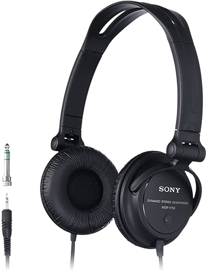 Sony MDR-V150 Headphones with Reversible Housing for DJ Monitoring - Black