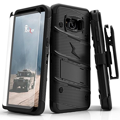 Galaxy S8 Active Case - Zizo [Bolt Series] FREE [S8 Active Screen Protector] Kickstand [12 ft. Military Grade Drop Tested] Holster Samsung