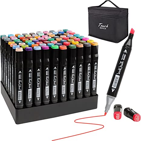 Touchbool Dual Tips Markers Set, Graphic Marker Pens, Permanent